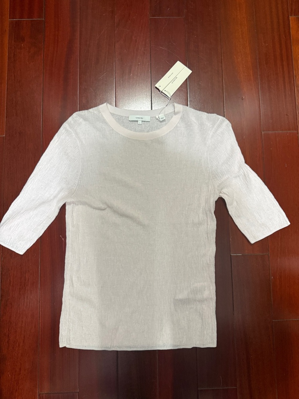 Vince Pale Pink Short Sleeve Knit Top